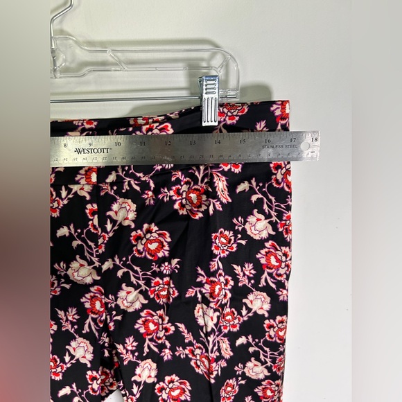 Ann Taylor Floral Elastic Waist Mid Rise Straight Leg Casual Crop Pants 10 - Picture 11 of 12